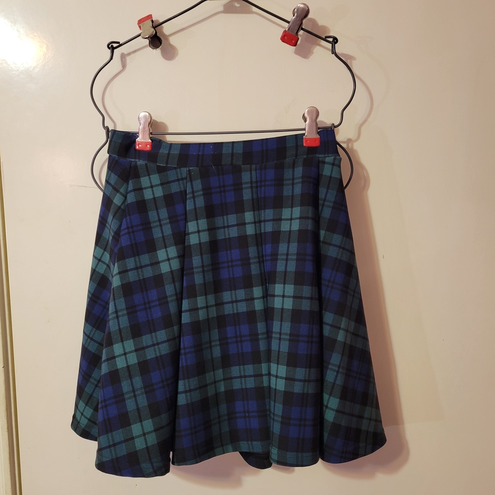 Womens Athletic Skort Plaid Skirt W Buckle